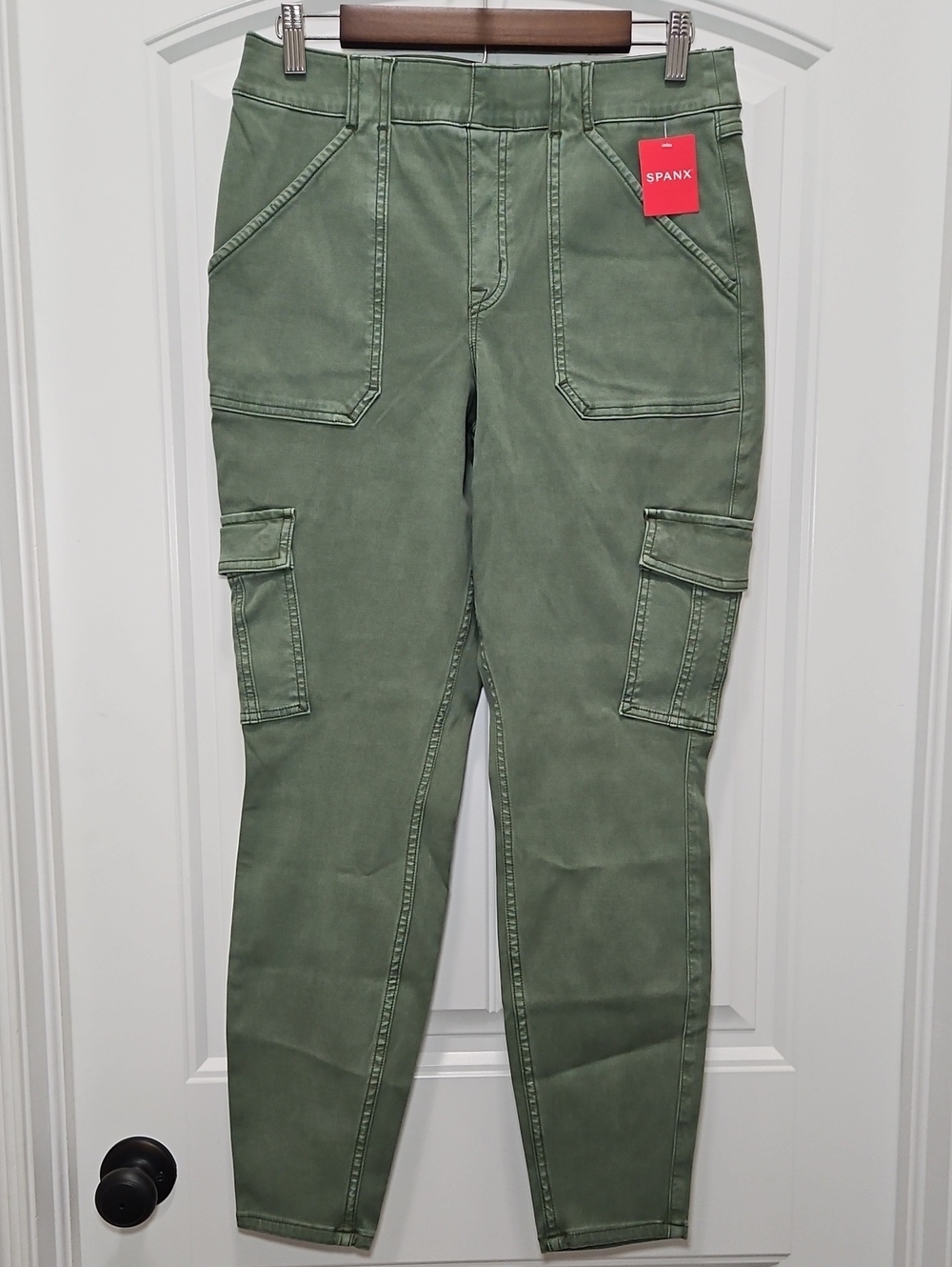 SPANX Sage Green Stretch Twill Utility Ankle Cargo Pant XL Women's New Comfort